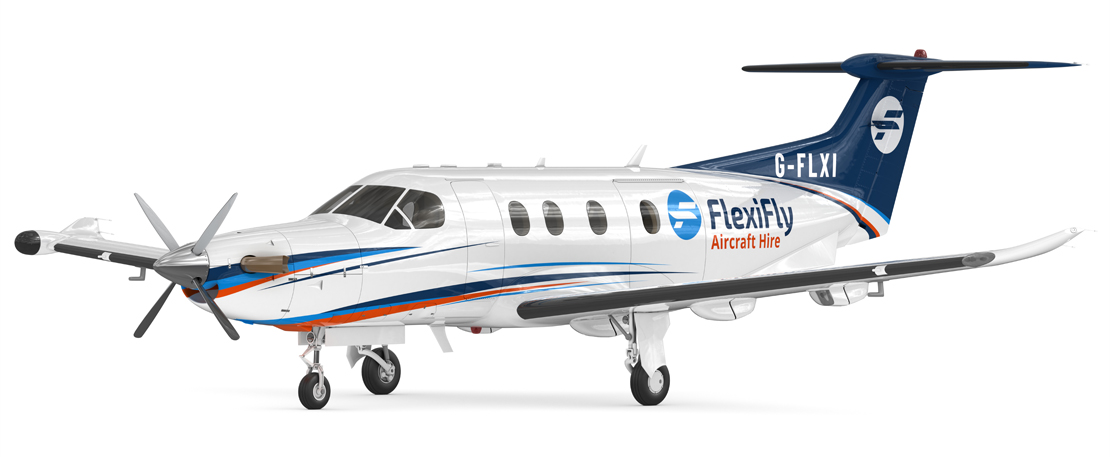 pc-12 aircraft in Flexifly livery